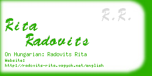 rita radovits business card